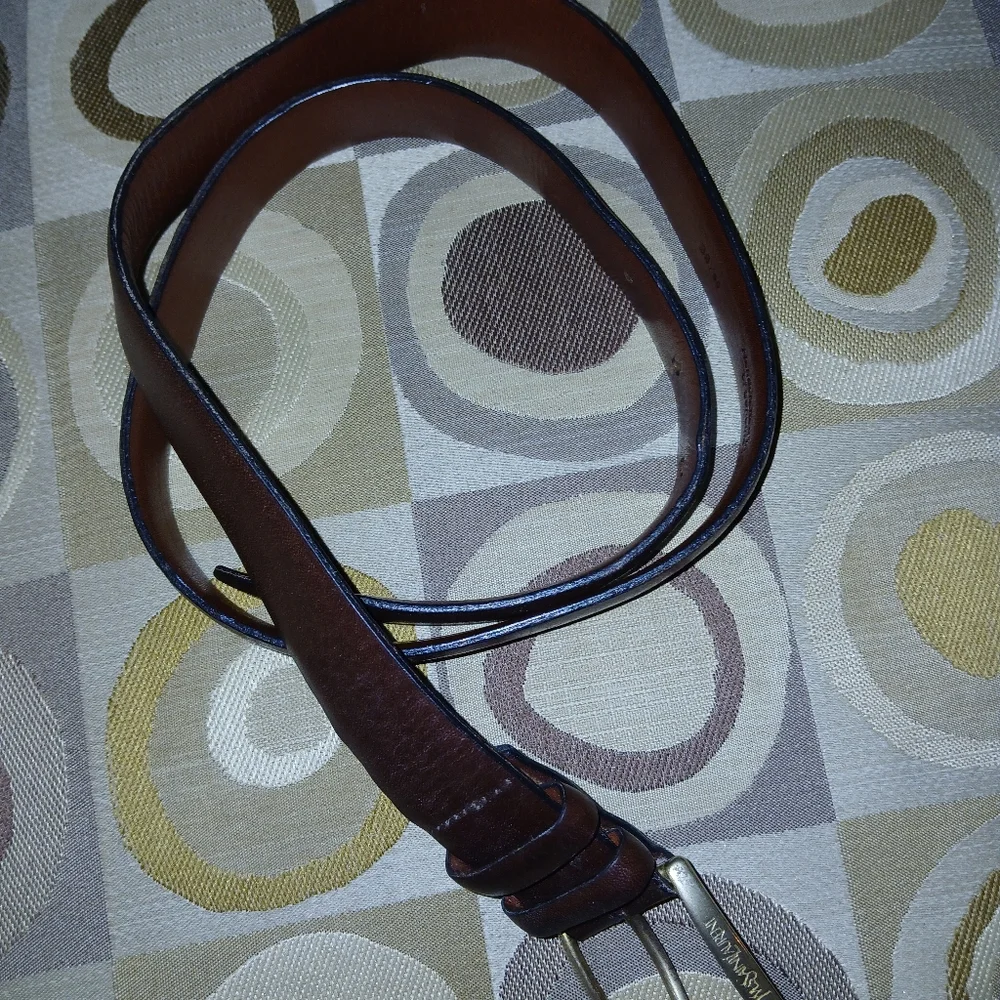 Yves Saint Laurent Dark Brown Belt with Solid Brass Buckle - Picture 4 of 8